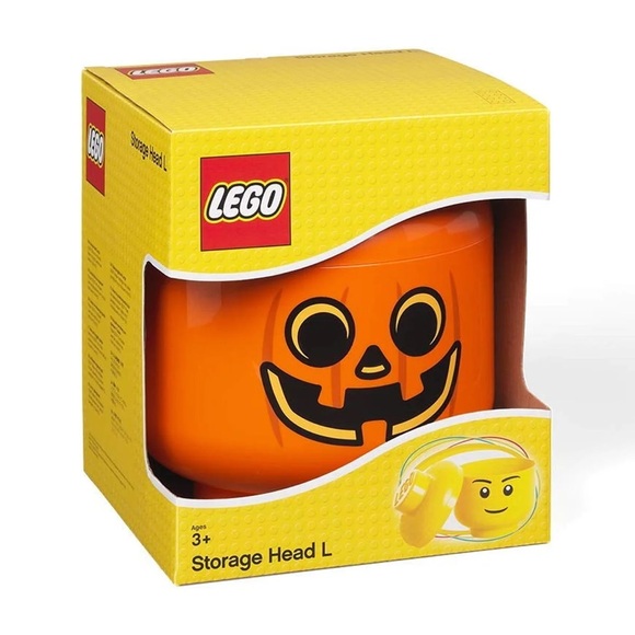 LEGO Storage Head – Small, Pumpkin - Picture 1 of 9